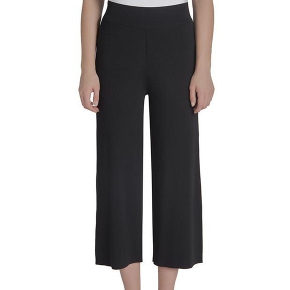 Lysse Pull-On Knit Wide-Leg Knit Ankle Pants - Picture 1 of 6